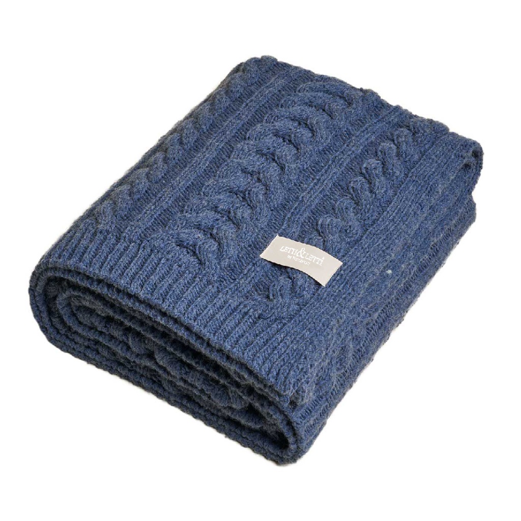 Plaid CRISTINA denim - Misto lana