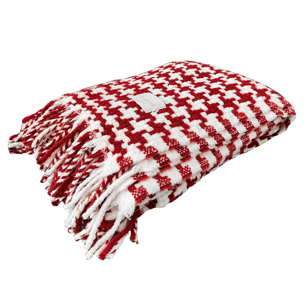 Plaid PIED DE POULE cherry  - Lana
