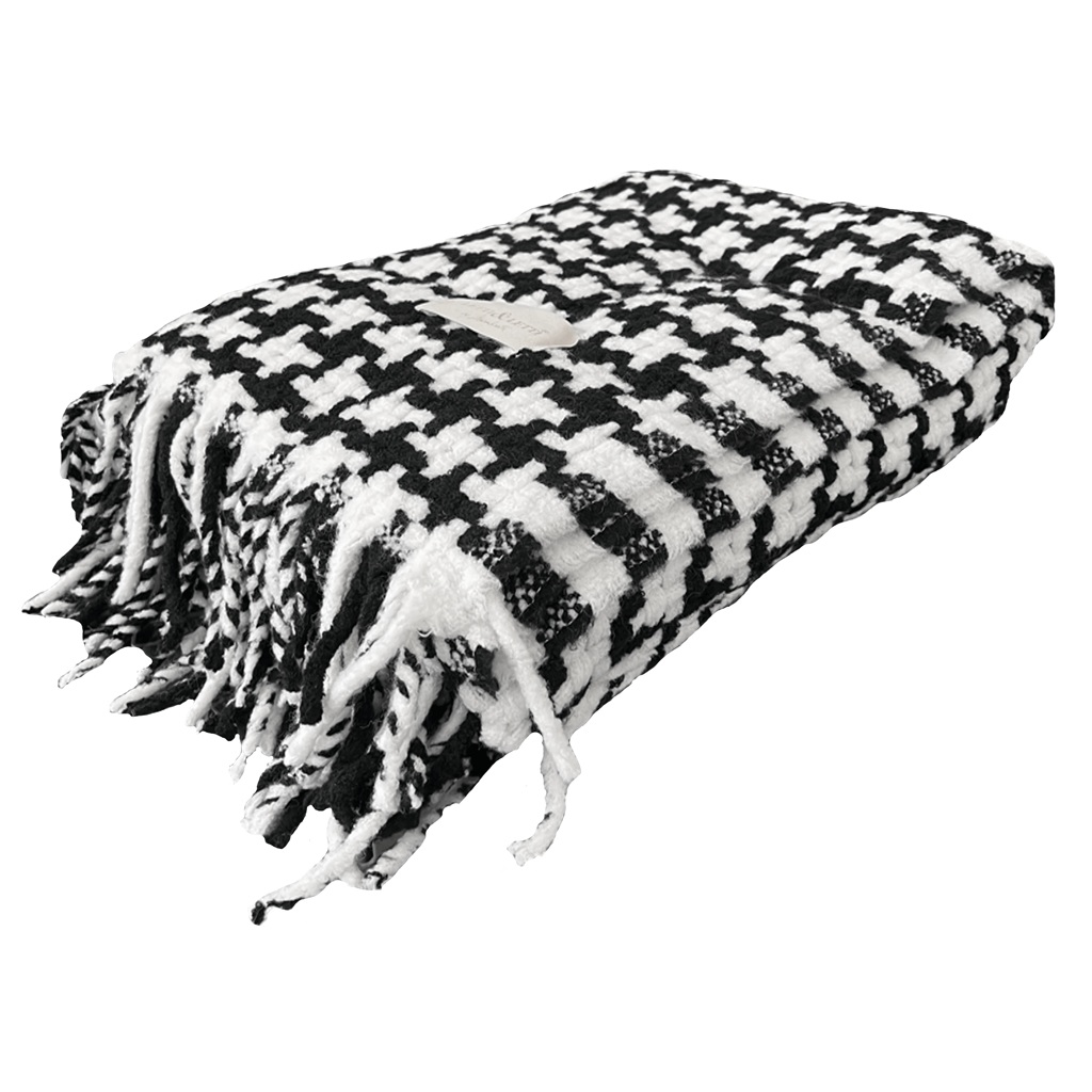 Plaid PIED DE POULE nero - Lana