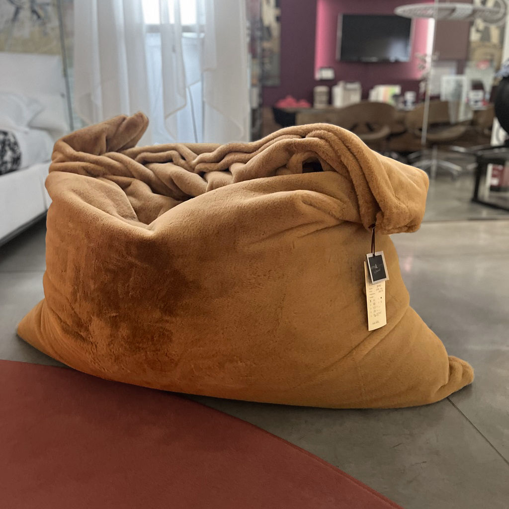 Pouf a sacco pelliccia BEIGE