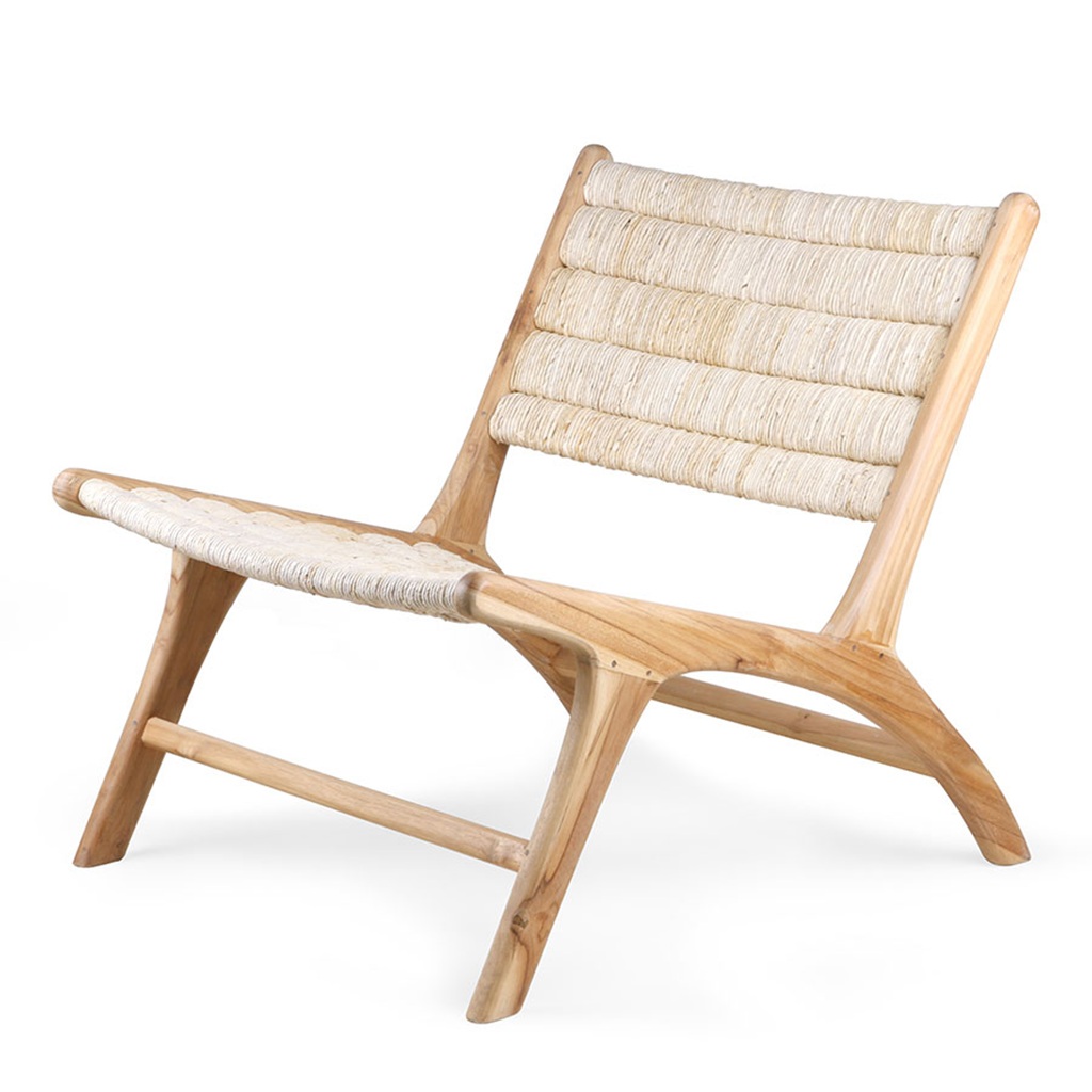 Poltrona in abaca e teak