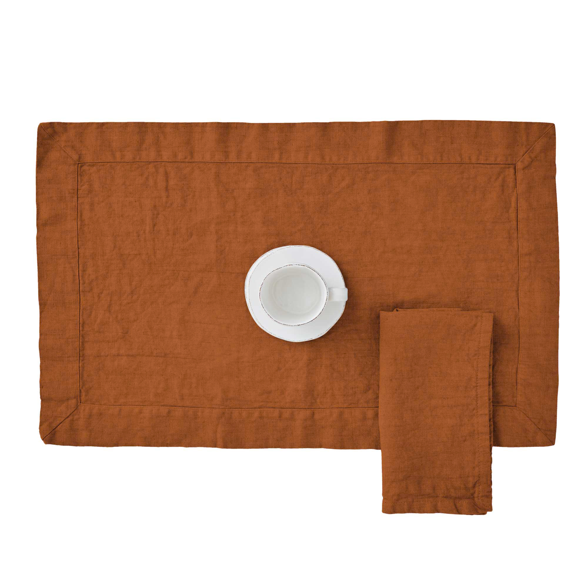Set PAOLA 2 Americane in lino CM 38X55 - COCCIO