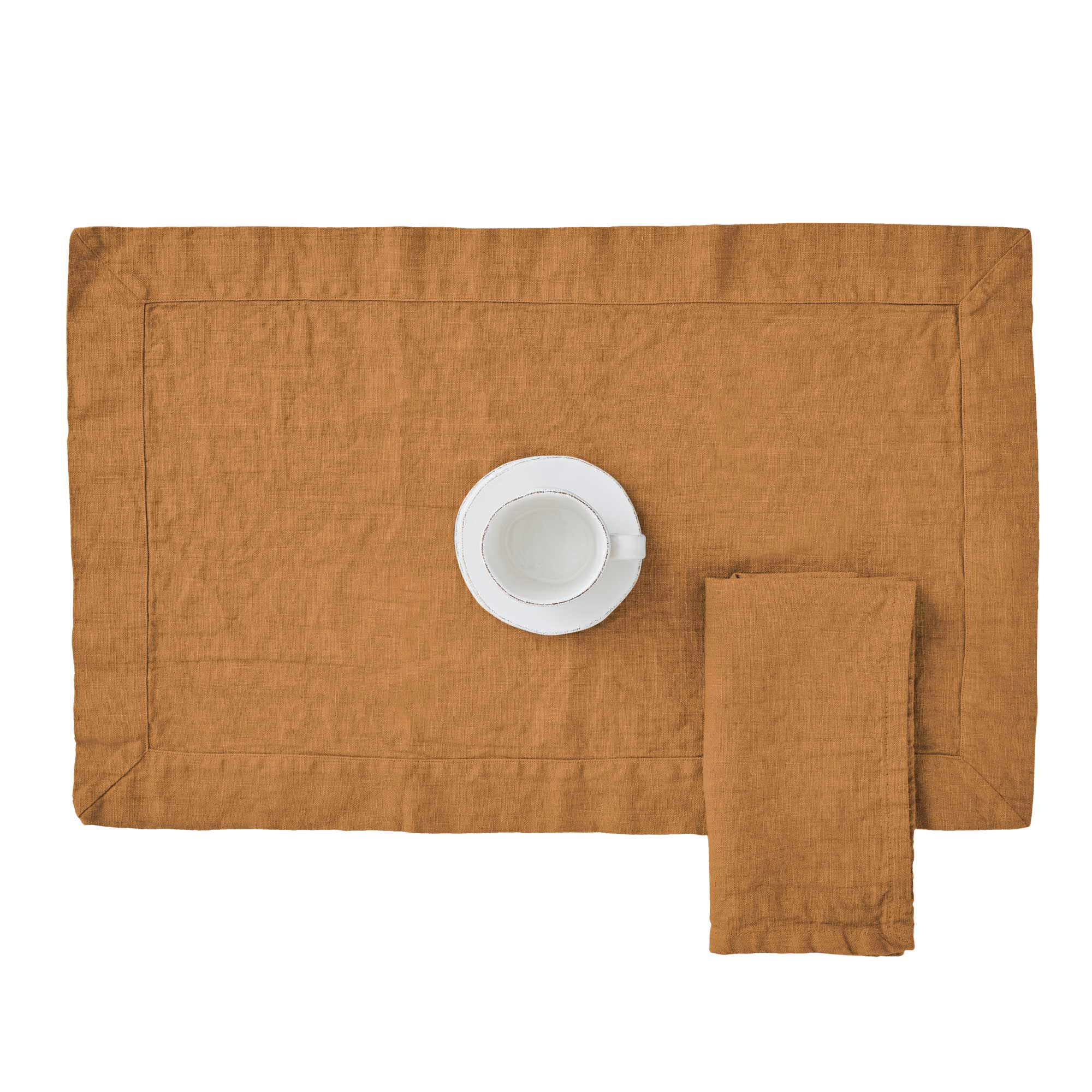 Set PAOLA 2 Americane in lino CM 38X55 - AMBRA