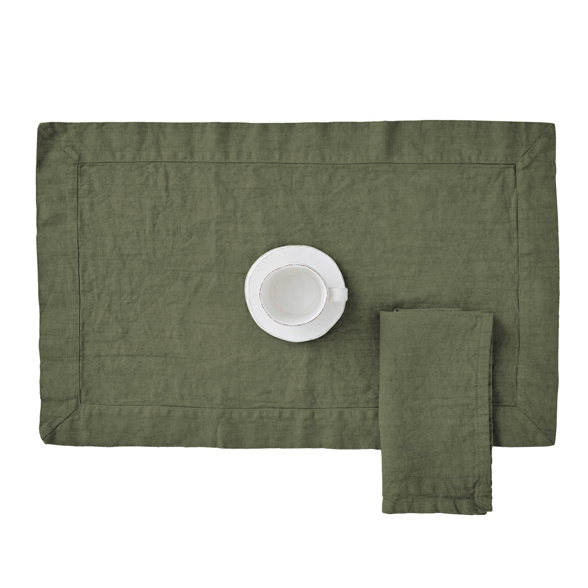 Set PAOLA 2 Americane in lino CM 38X55 - BOSCO