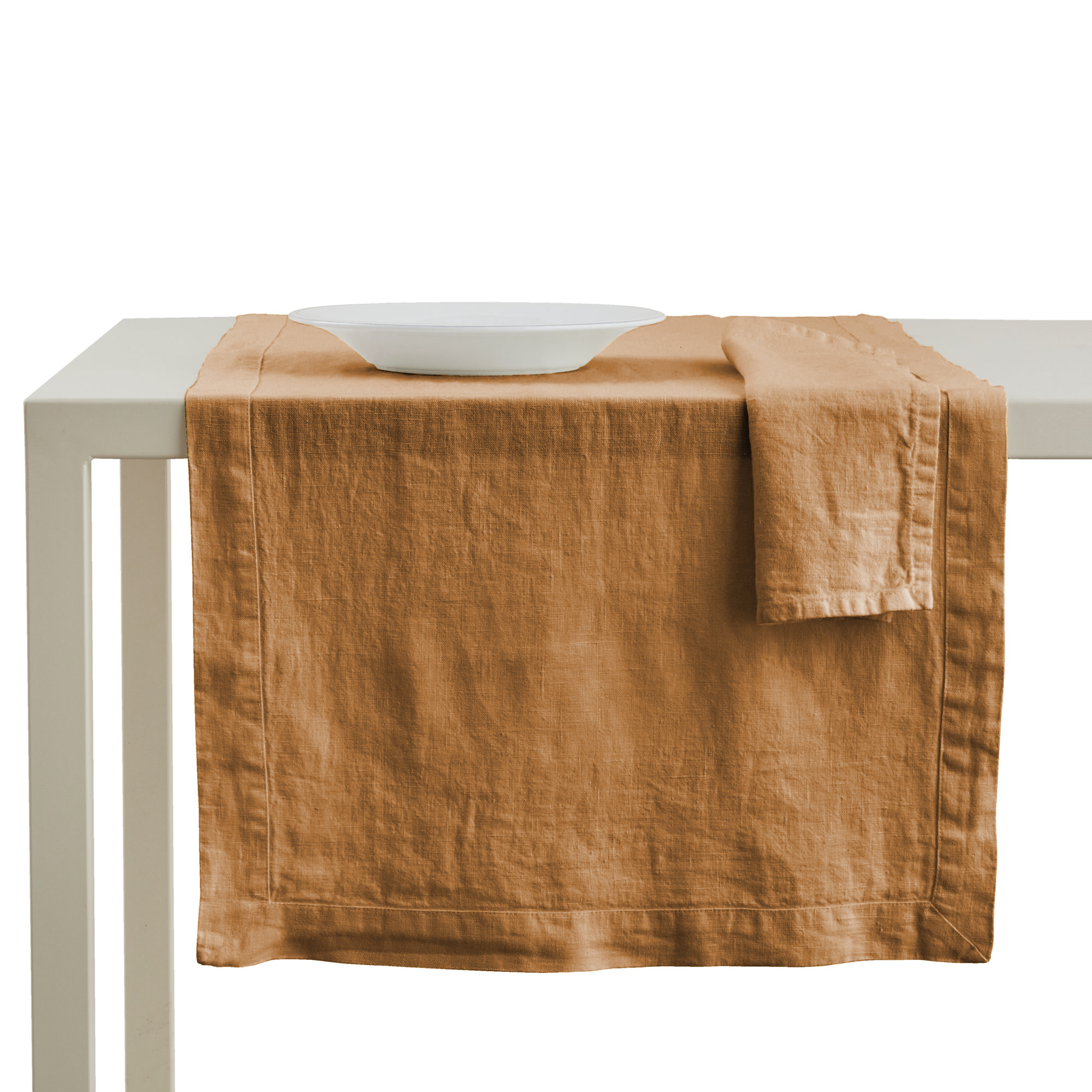 Set PAOLA 1 Runner in lino CM 50X150 - AMBRA