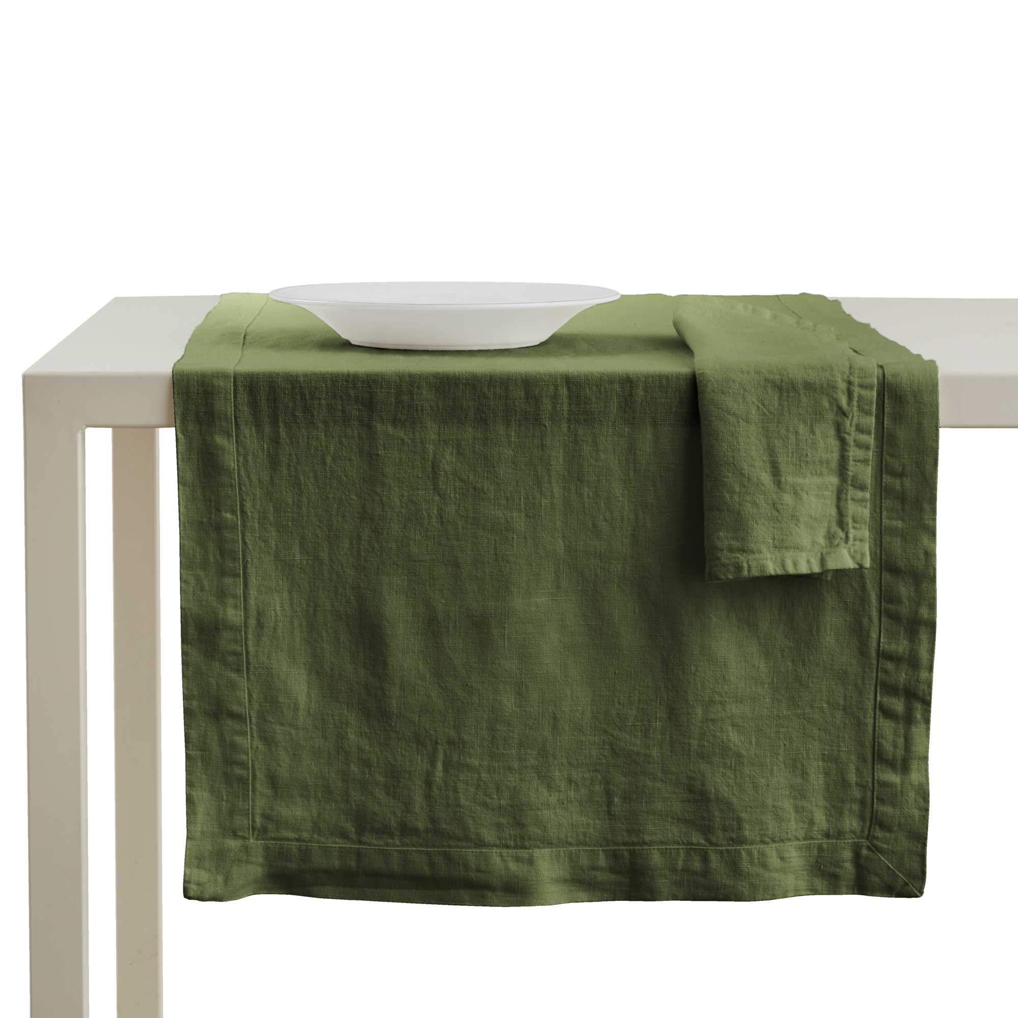 Set PAOLA 1 Runner in lino CM 50X150 - BOSCO