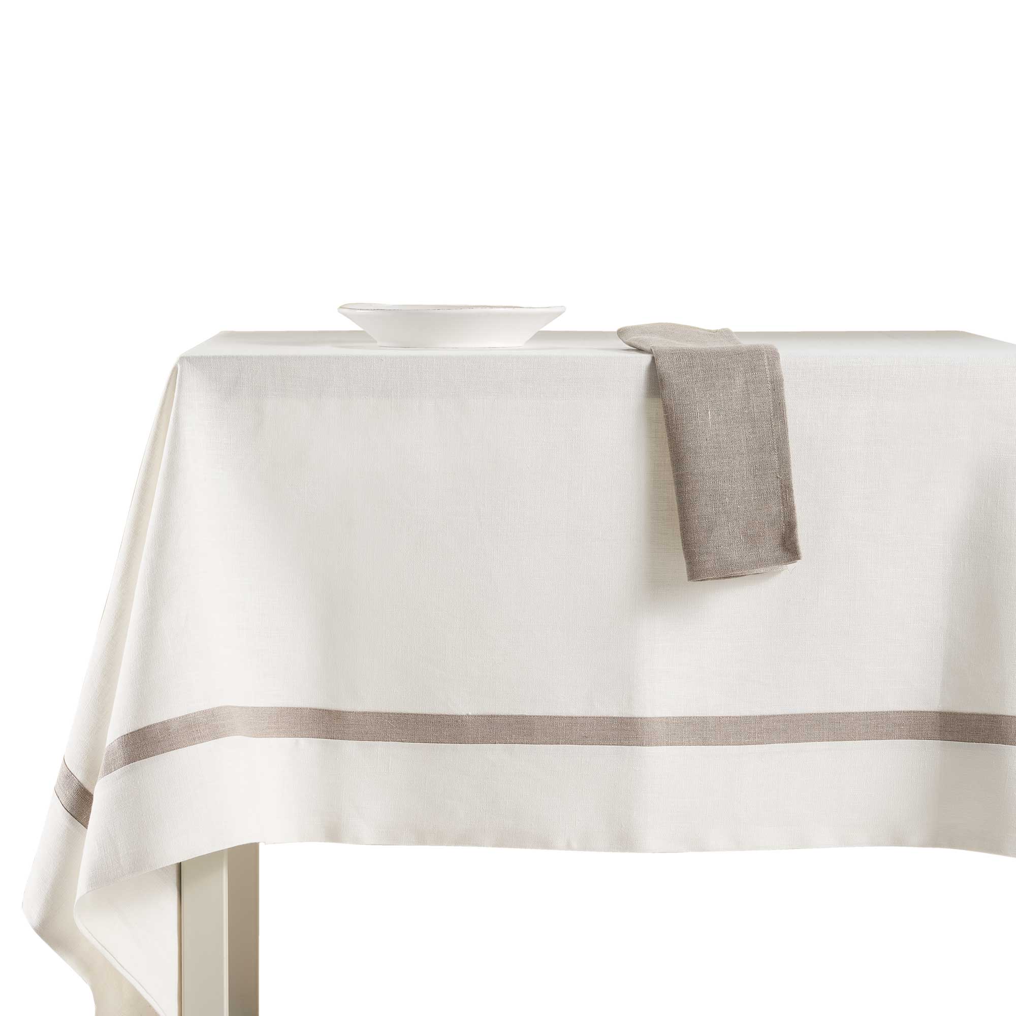 Tovaglia ELEONORA in lino CM 160X230 - AVORIO