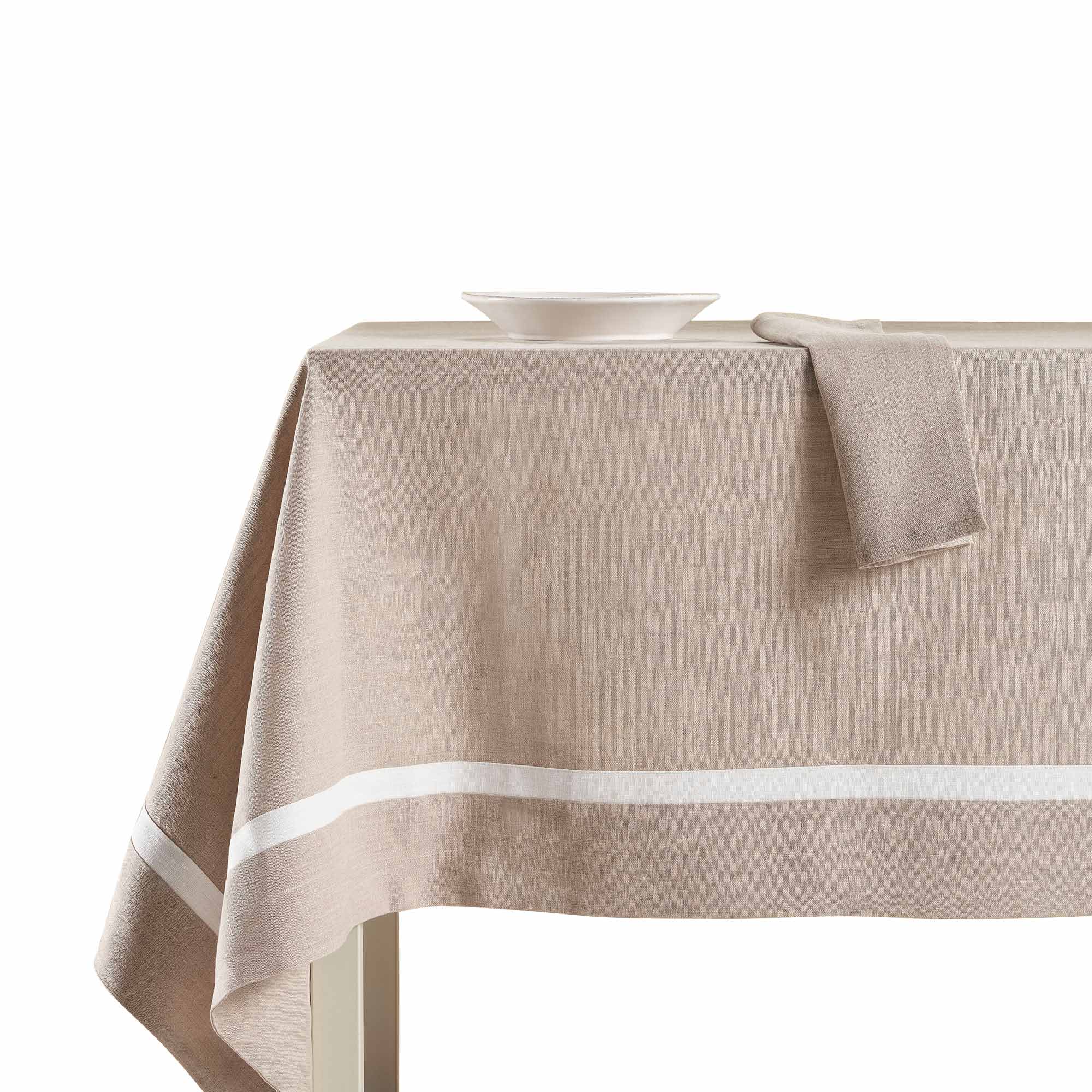 Tovaglia ELEONORA in lino CM 160X230 - NATURALE